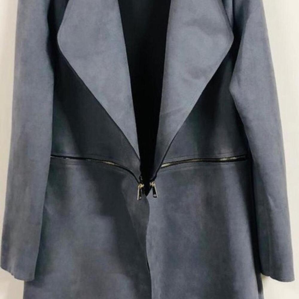 Grey suede trench coat